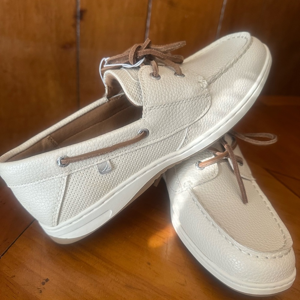 Sperry Whalefish Memory Foam 10392095 Leather Boat Shoe Tan Women’s 9 NEW